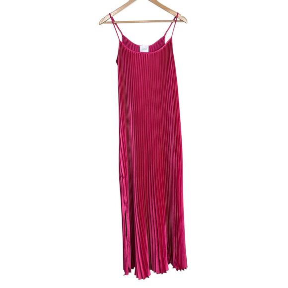JOHNNY WAS Maxi Dress Womens XS Pink Tye Pleated Midi Feminine Romantic Bohemian - Picture 2 of 9